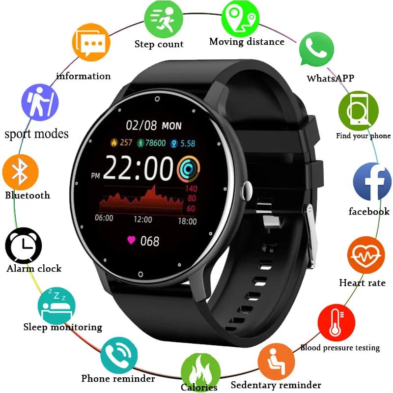 New ZL02 Men's Smartwatch with Heart Rate Monitor and Wireless Calls