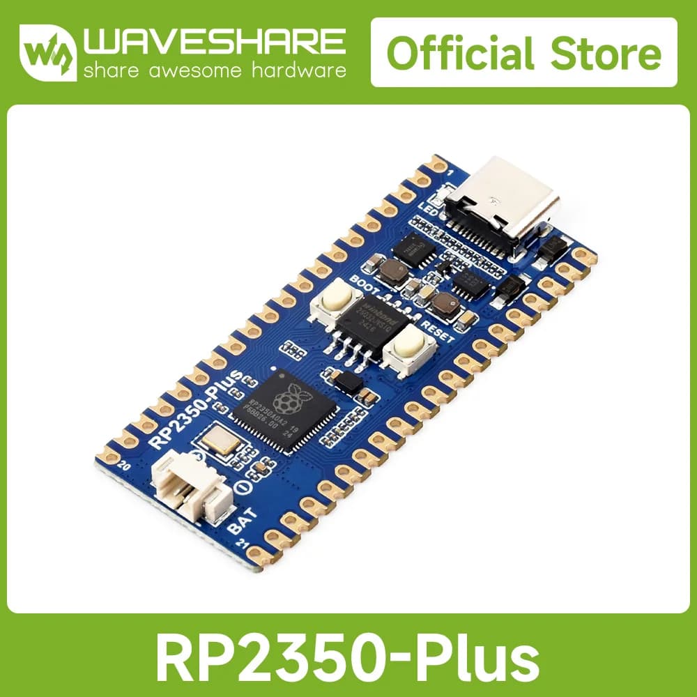 Waveshare RP2350-Plus Development Board, Low-Cost High-Performance Pico-like MCU Board with RP2350A Dual-Core