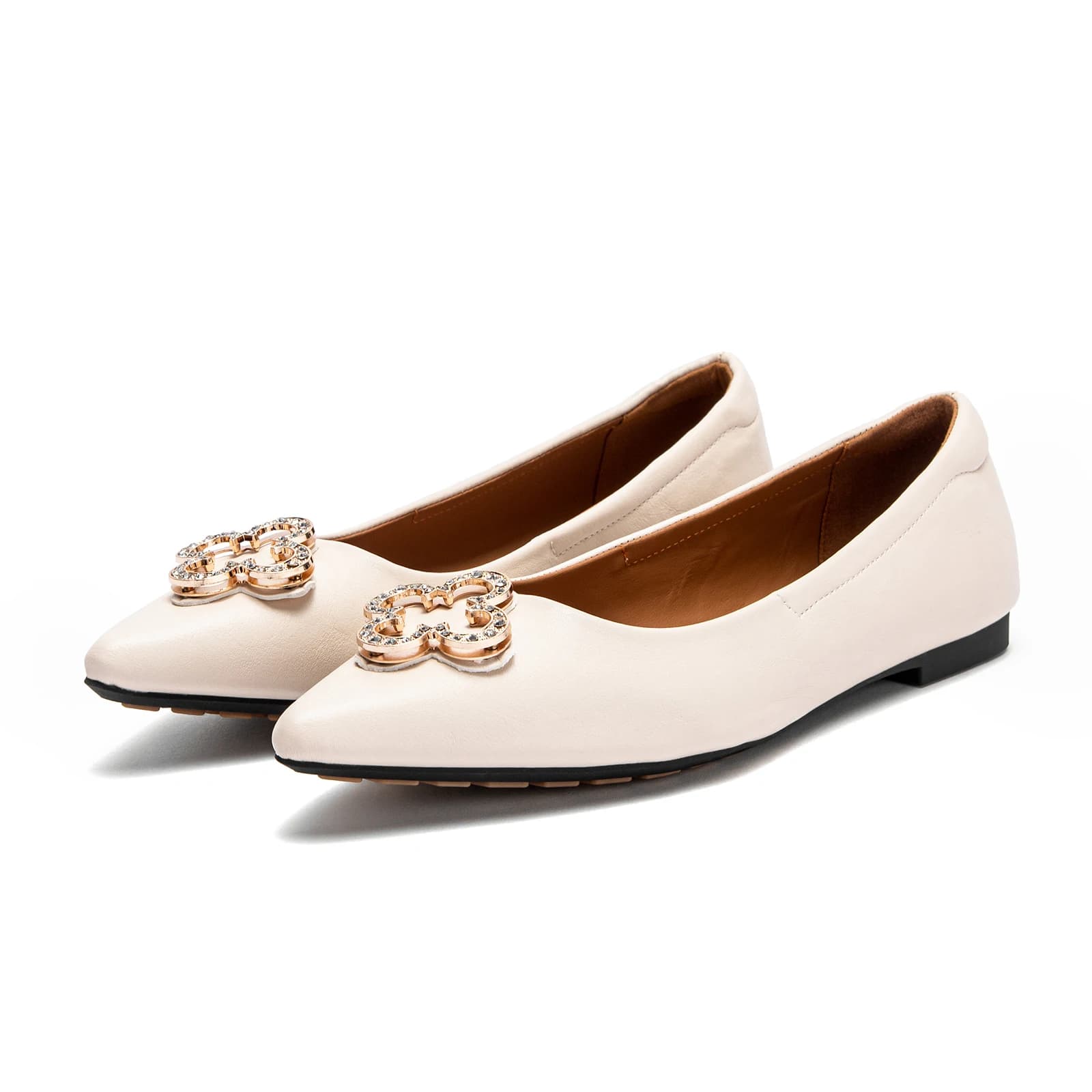 Women's Flat Shoes, Ballerina Flats, Dress Shoes, Comfortable PU Leather Slip-on Shoes for Women
