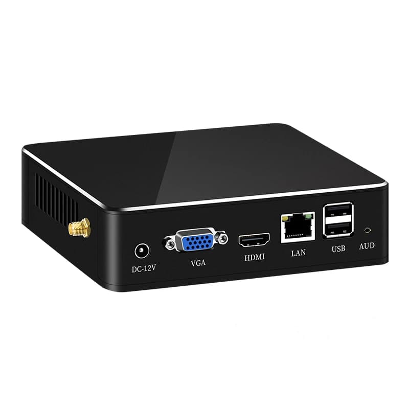 Intel Core i7-5500U Lüfterloser Mini-PC mit 4xUSB3.0 4xUSB2.0 1xHDMI 1xVGA, unterstützt WLAN, Linux, Pfsense, Bürocomputer, Win10 Ready
