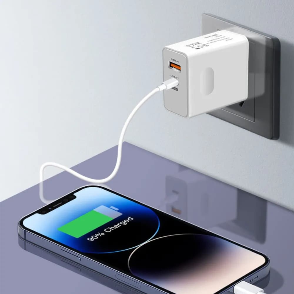 شاحن USB-C PD مع Quick Charge 3.0 ل iPhone, Xiaomi, Samsung, OnePlus, Pixel