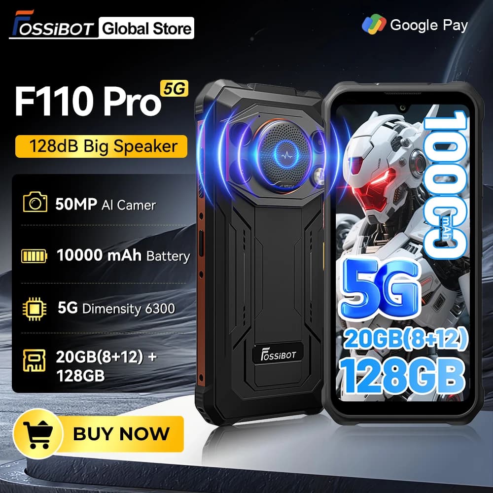 Fossibot F110-Pro - Rugged 5G Phone with 10000 mAh Battery