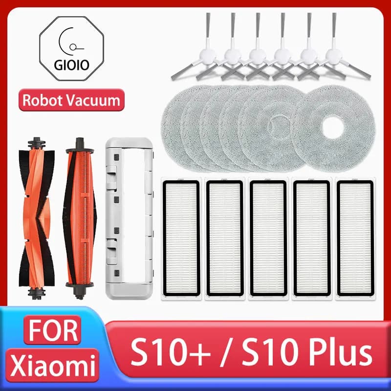 Per Xiaomi Robot Vacuum S10 + / S10 Plus Accessori Spazzola principale Spazzola laterale Filtro HEPA Straccio Panno di ricambio Ricambi