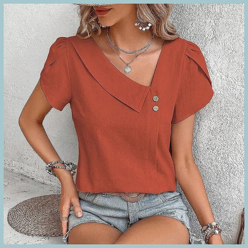 Blouse d'été Vintage 2024 Élégante Décontractée SlimFit