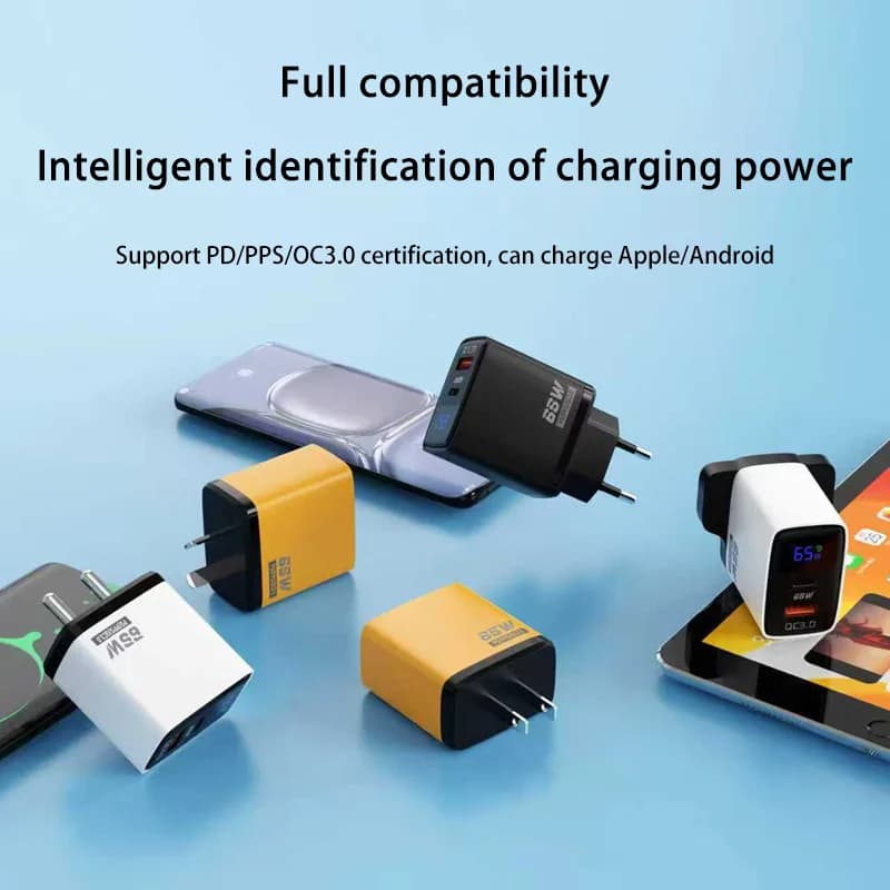 شاحن USB-C 65W PD QC3.0 للآيفون وسامسونج