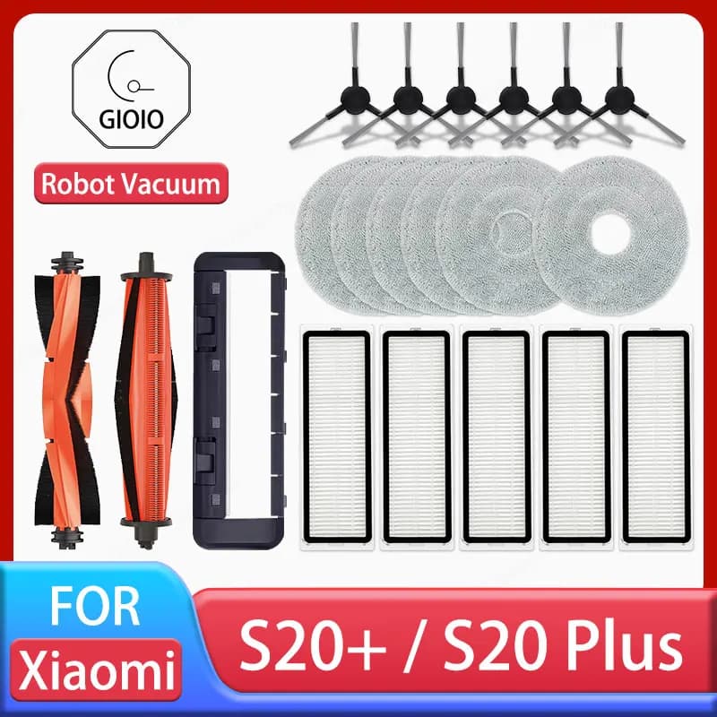 Per Xiaomi Robot Aspirapolvere S20+ / S20 Plus / B108GL Parti Accessori Spazzola Principale Spazzola Laterale Filtro Hepa Telo per Mop Ricambio Ricambio
