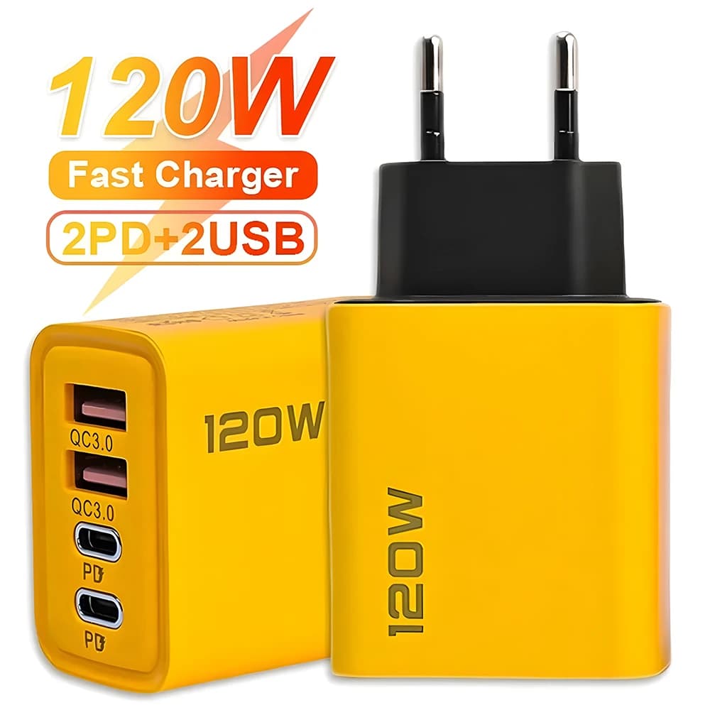شاحن USB-C PD مع Quick Charge 3.0 - 4 بورتس لآيفون و أكثر
