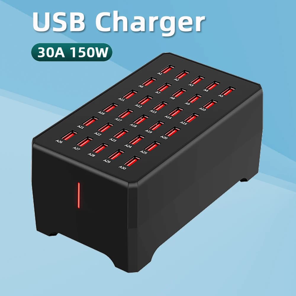 Universelle USB-Ladestation mit 30 Anschl├╝ssen und 150 W Leistung