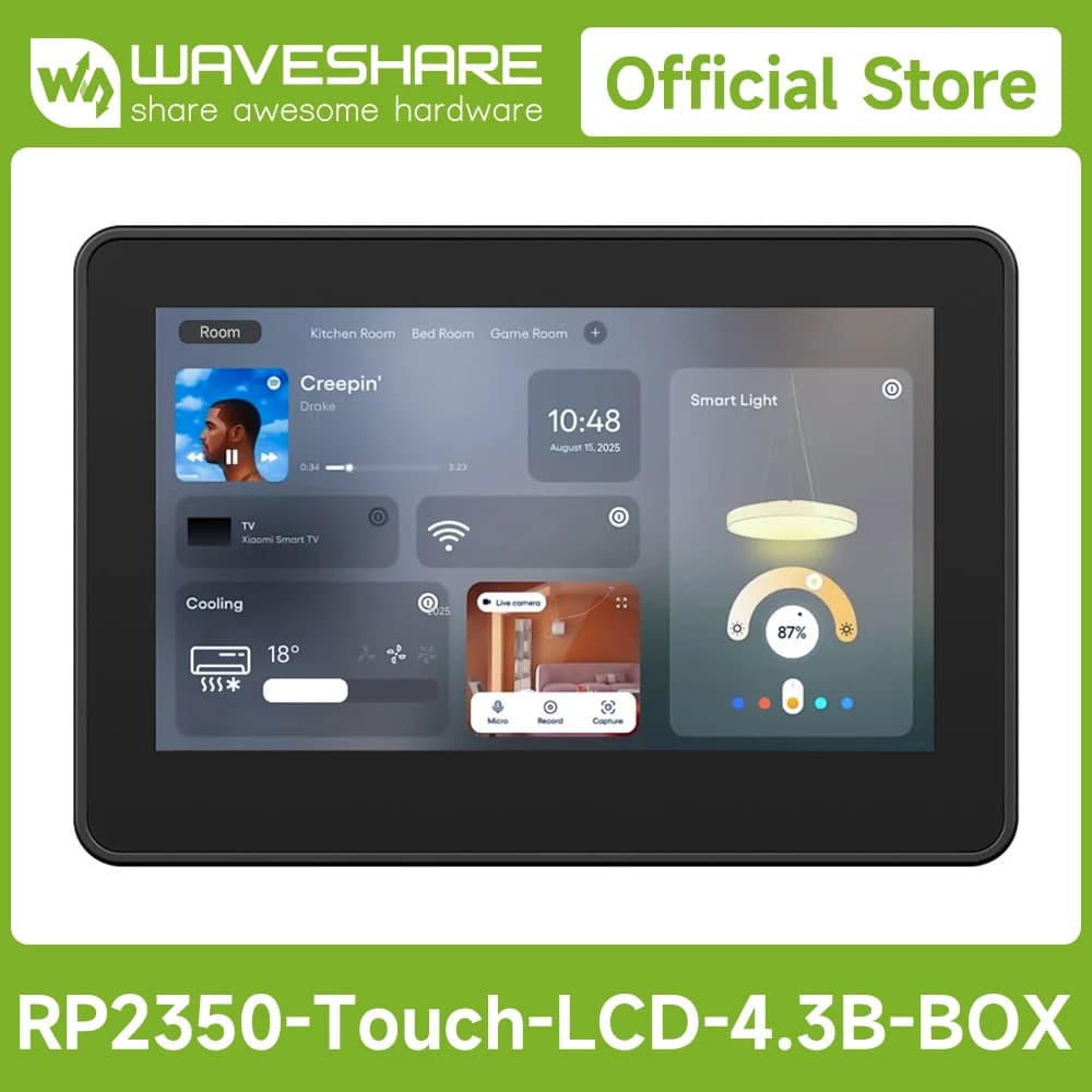 Waveshare RP2350 4.3 Zoll kapazitives Touch-Display-Entwicklungsboard, 800×480, 65K Farben, Dual-Core