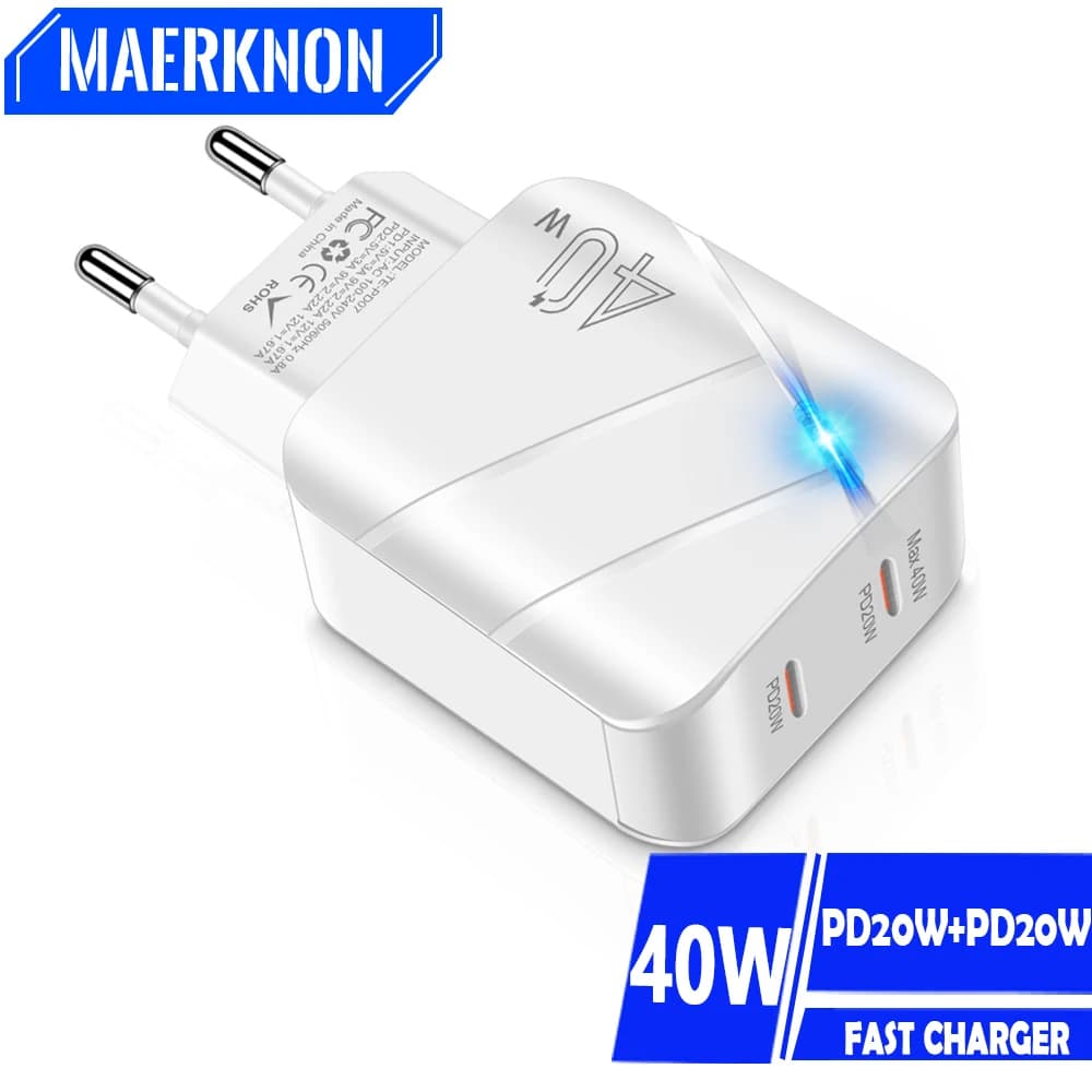 شاحن لاسلكي 40W PD، سريع ومتعدد الاستخدامات لإي فون وسامسونج