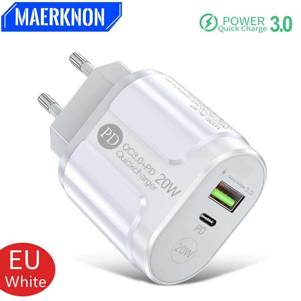شاحن USB-C 20W مع PD لiPhone وسامسونج
