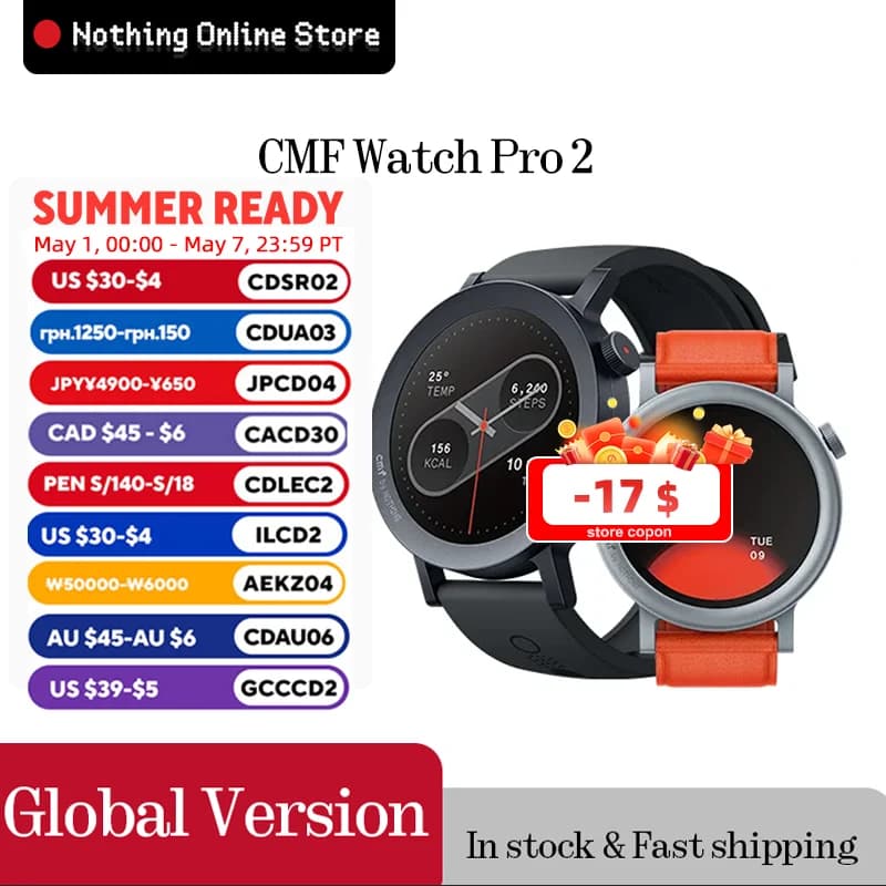 ساعة ذكية CMF Watch Pro 2 - AMOLED مع بلوتوث GPS
