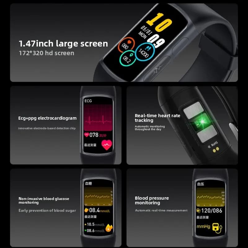 Bluetooth Smartband: Calls, EKG & More
