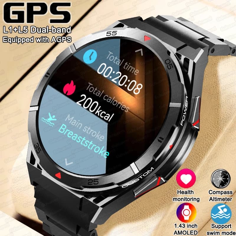Outdoor-Smartwatch mit GPS und AMOLED-Display