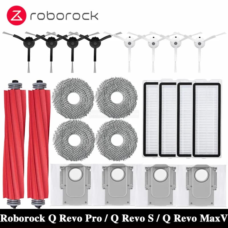 Roborock Q Revo MaxV/Q Revo S/Q Revo Pro Robot Aspirapolvere Accessori Sacchetti Principale Spazzola Laterale Filtro Hepa Panni per Mop di Ricambio