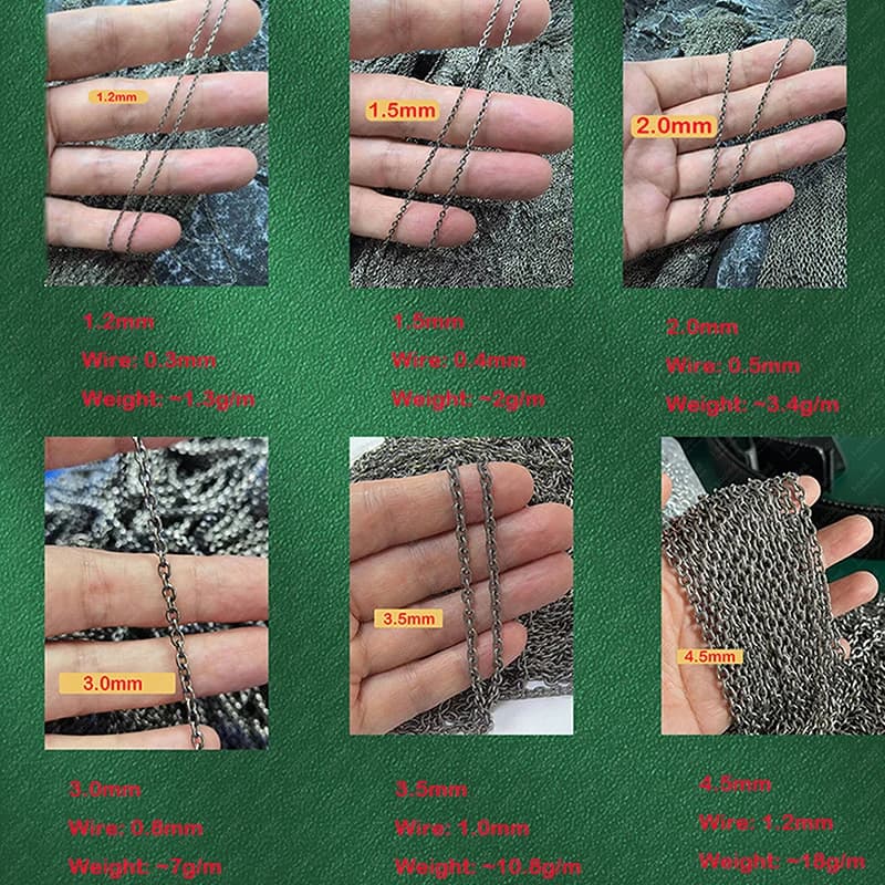 Reine Titan O-Form Kette 1,2-4,5mm DIY Schmuckherstellung hypoallergen umweltfreundlich