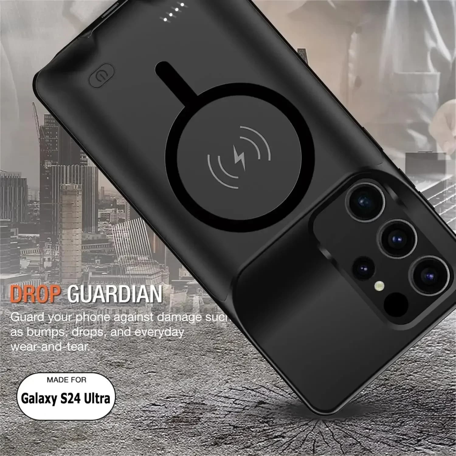 Factory 10000mAh magnetic wireless battery charger case for Samsung Galaxy S25 S24 Ultra cover battery power bank S24 Plus case