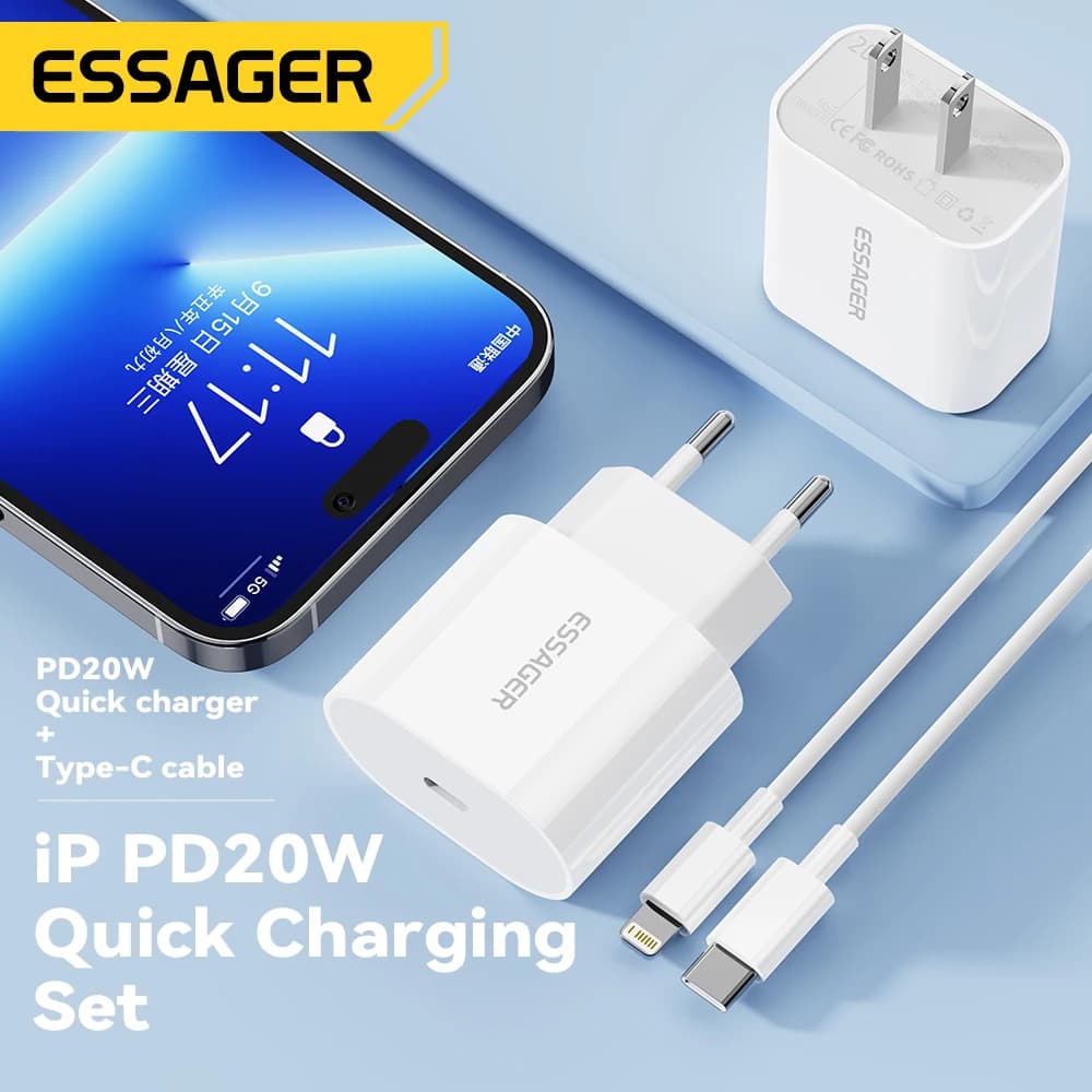 Lightning-Kabel-Ladegerät-Set für iPhone 14/13/12 & iPad Pro Max