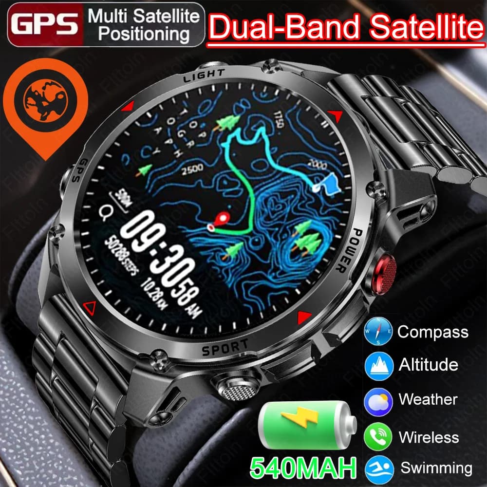 ساعة عسكرية مع GPS و 4 جيجابايت تخزين