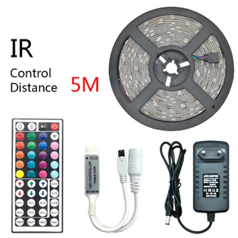 Striscia LED RGB da 5 m con telecomando e alimentatore CA 85-240 V