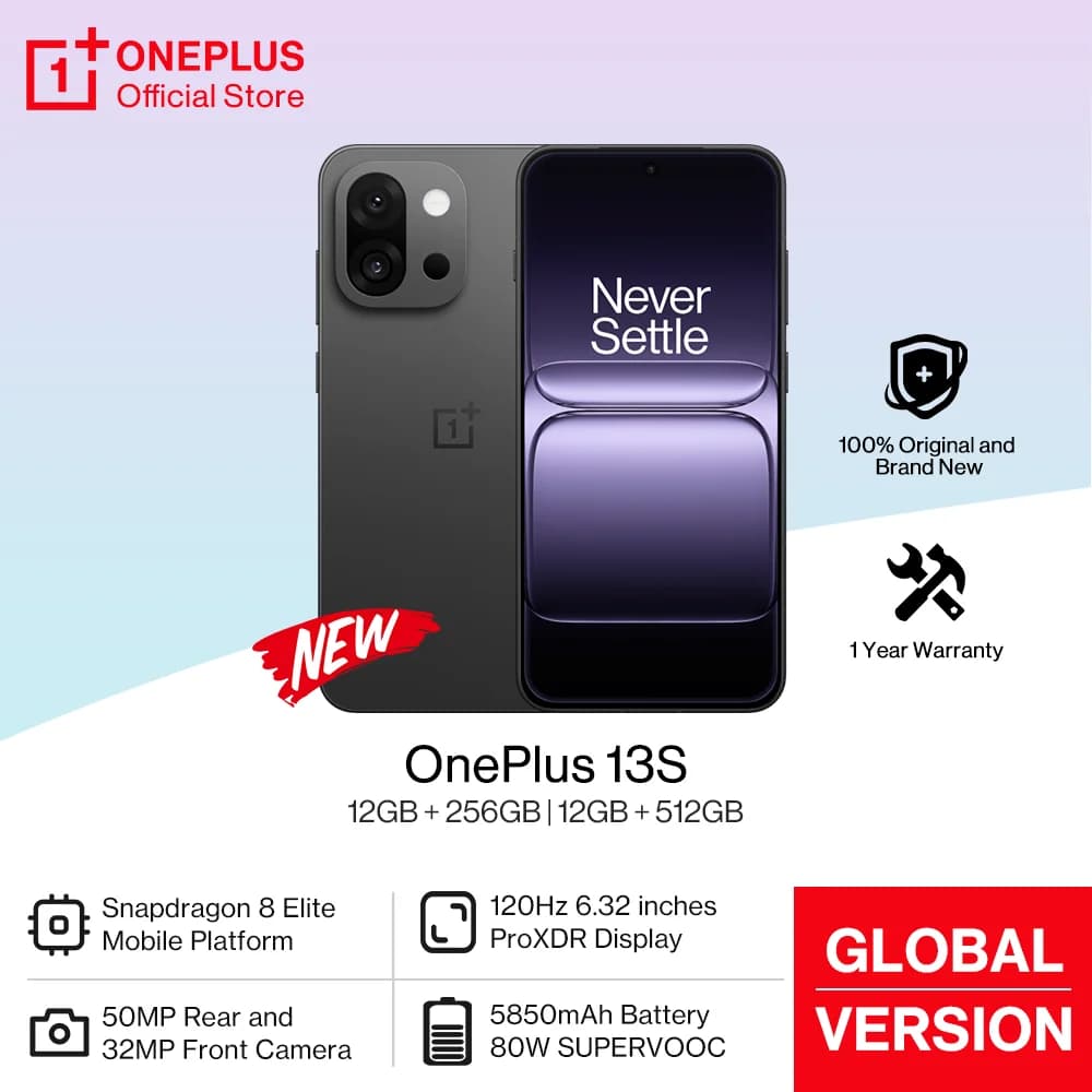 Brandneues OnePlus 13S Global Version Smartphone Snapdragon 8 Elite 120Hz 6,32 Zoll ProXDR Display 5850mAh Akku 80W SUPERVOOC