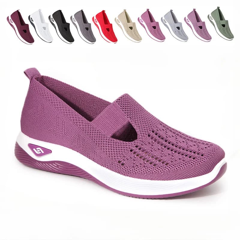 Women's shoes, slip-on sneakers, platform, casual shoes, orthopedic shoes, mesh, women's flat shoes, soft sole, lightweight hiking shoes