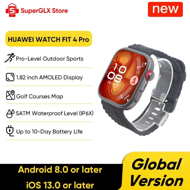 ساعة ذكية هواوي ووتش فيت 4 برو: مع شاشة AMOLED، سافير غلاس و센سور EKG