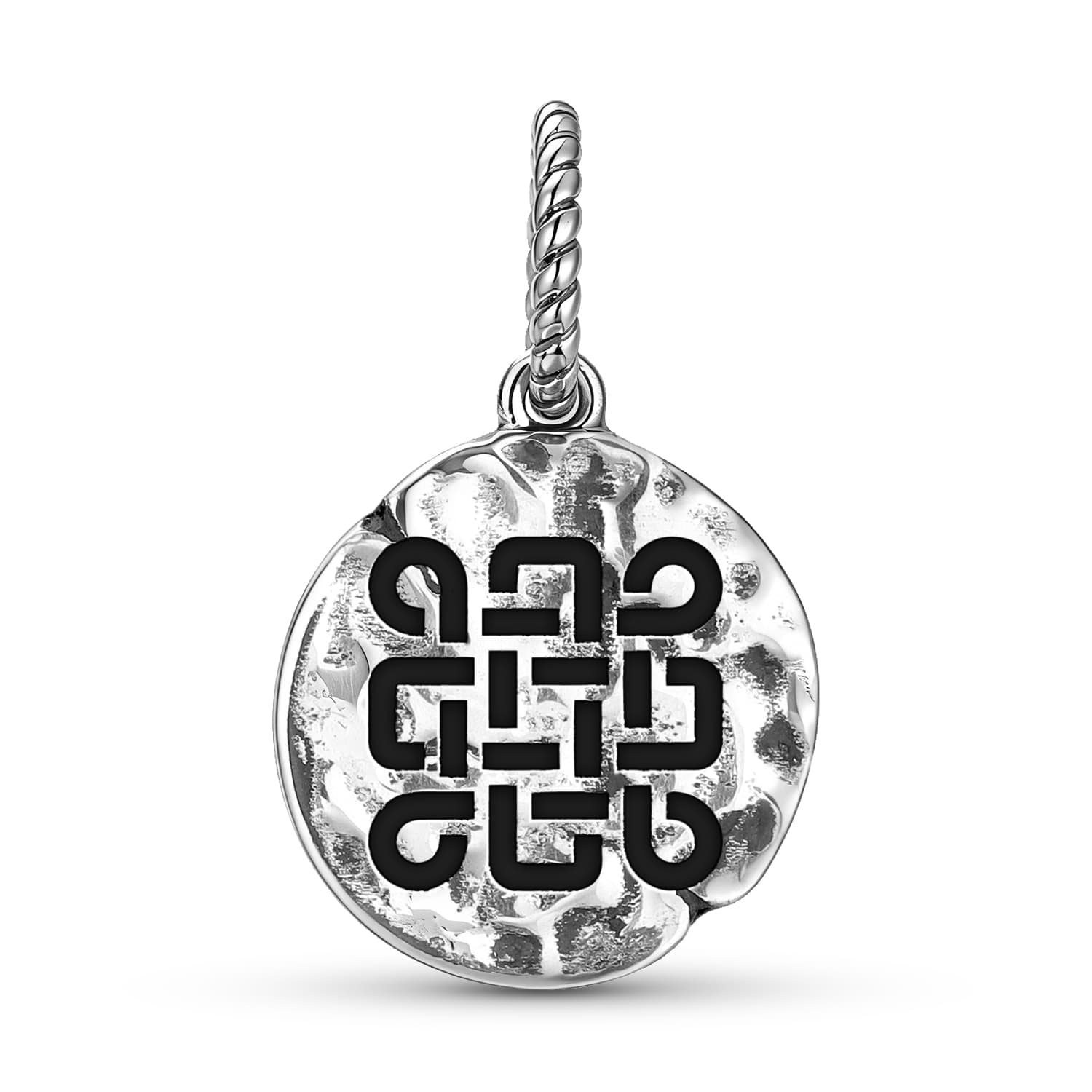 Symbole celtique de Samhain Charme en argent sterling 925 en forme de main texturée pour bracelet de charmes