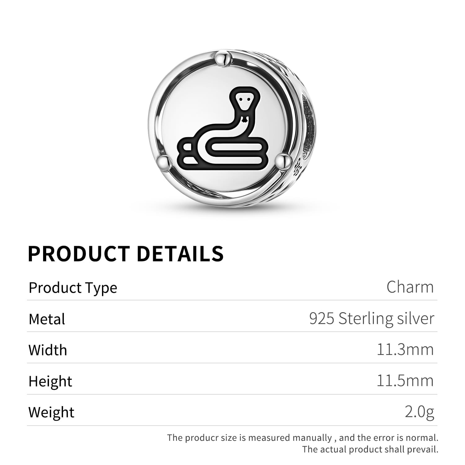 925 Sterling Silver Animal SERPENT Charms For Bracelets & Necklaces Pendants Beads Jewelry Fit Pan Bracelet Charm Ethnic Cultural Symbols Gifts For Wo