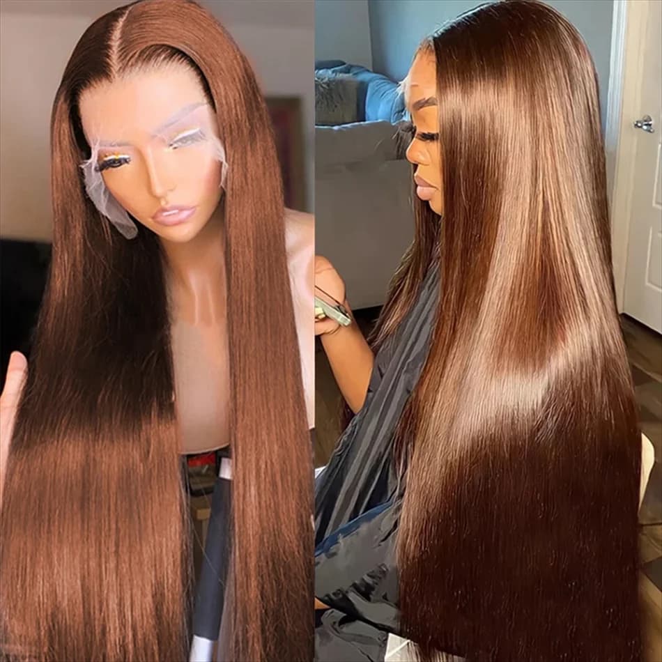 13x4 Chocolate Brown Lace Front Wigs Human Hair For Women 13x6 Hd Straight Lace Frontal Wig 4x4 5x5 Closure Human Hair Wig