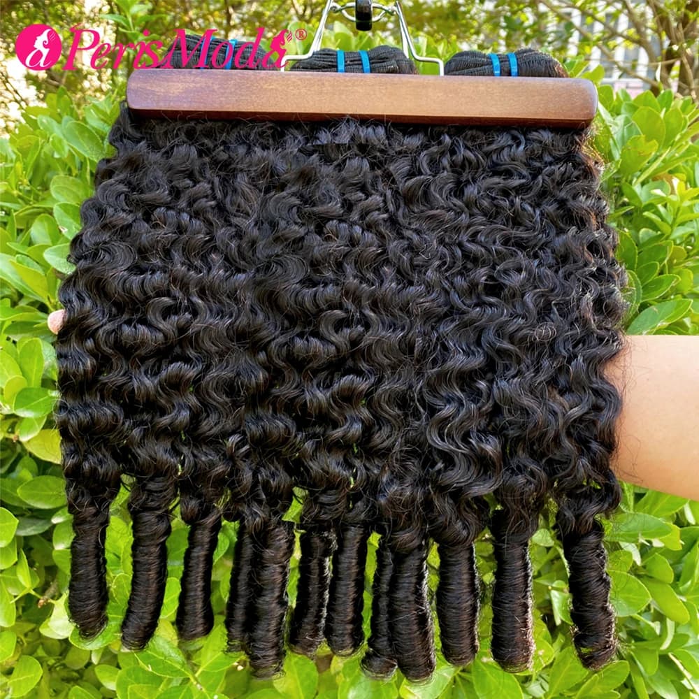 PerisModa Burmese Curly Bundles 100% Human Hair Bundles Virgin Weave Human Hair Extensions Curly Ends 1/3/4 Pcs Natural Color