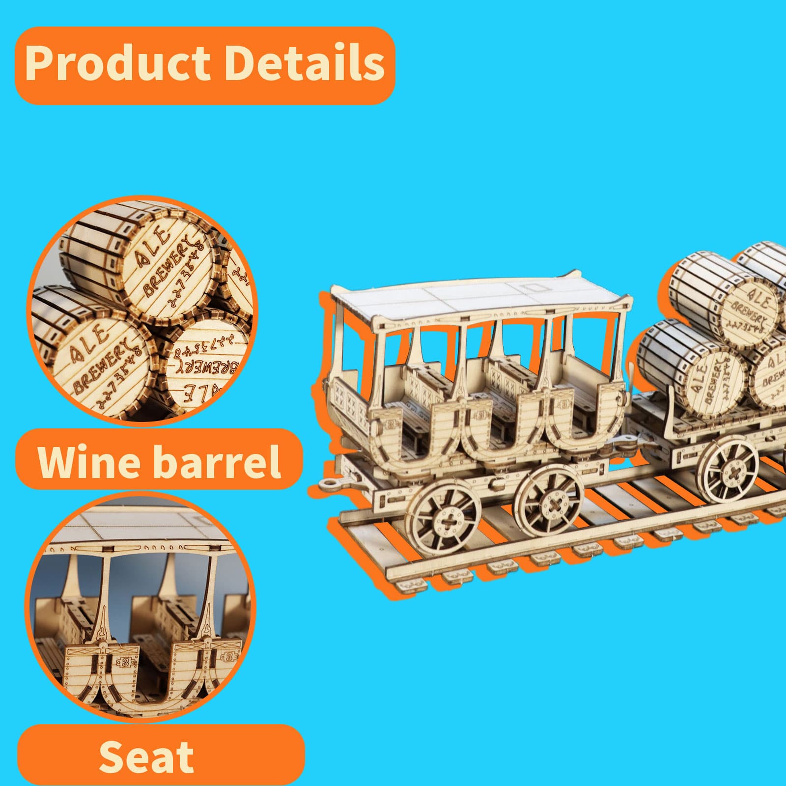 Las ventas están prohibidas en TEMU y SHEIN - Puzzles de madera 3D Camión de vino Kits de modelo de rompecabezas y puzzles para regalos de Navidad y cumpleaños