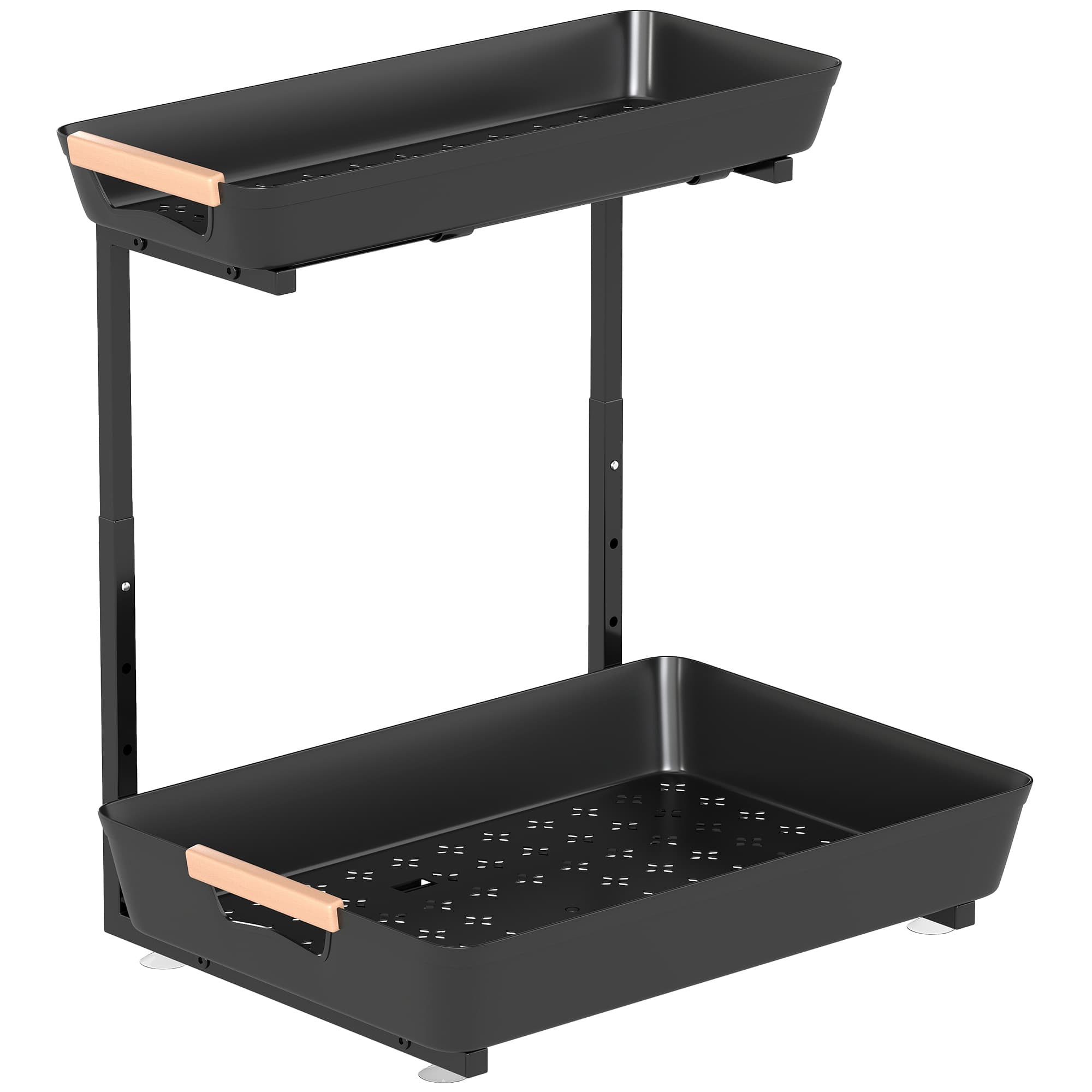 Organizer da cucina regolabile in altezza con due cestini