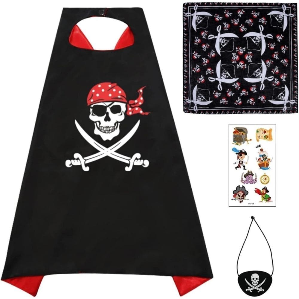 Piratenkostüm-Set mit Umhang für Karneval & Mottopartys