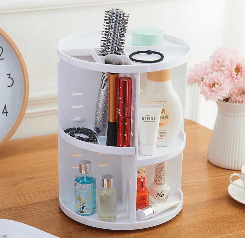 Boîte de rangement cosmétique en acrylique rotative à 360 degrés