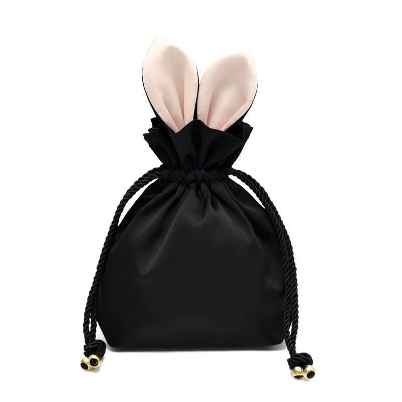 Custom Jewelry Storage Bag Cosmetic Bag Silk Drawstring Pocket Jewelry Bag Travel Cute Rabbit Ear Storage Bag