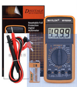 9205 Multimètre numérique de précision élevée anti-brûlant multifonction 9V Batterie jeu de mesure électrique domestique Électricien Réparation Électrique