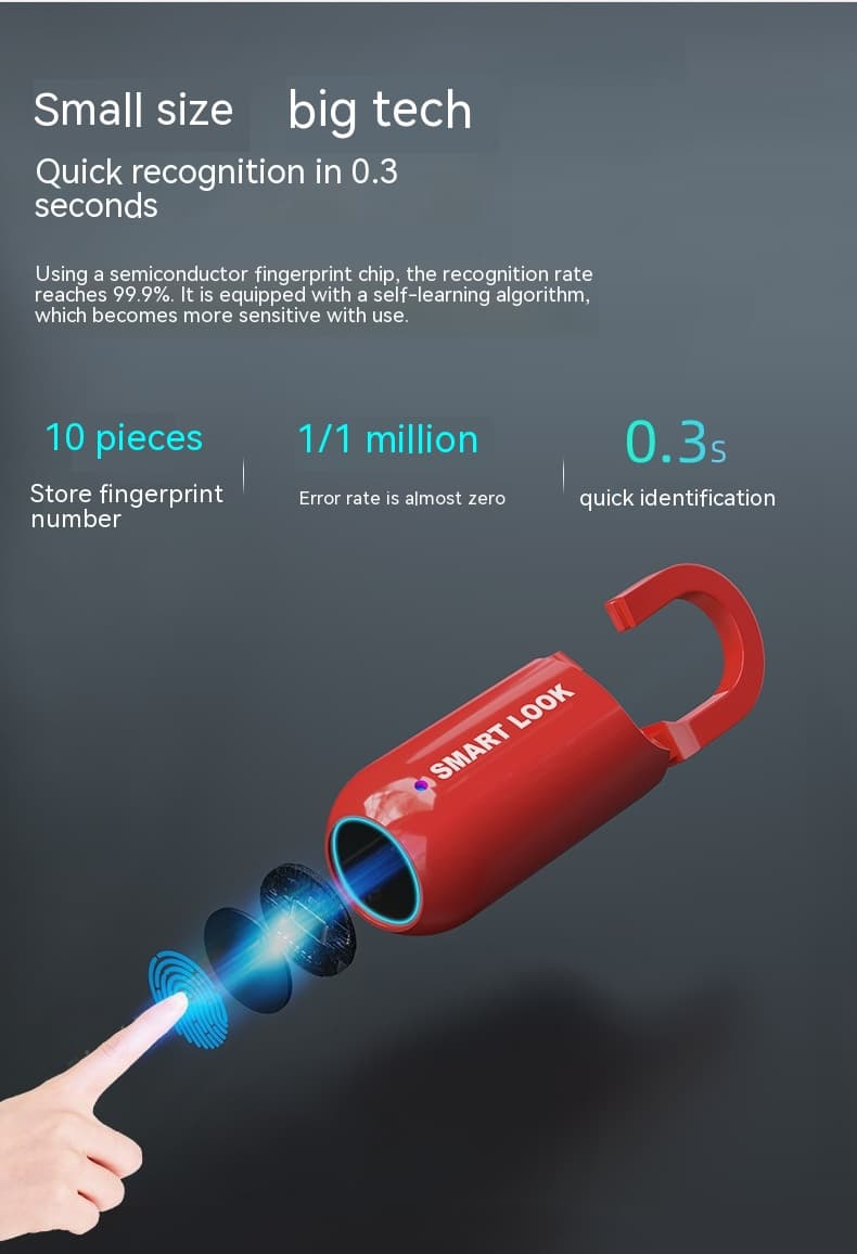 حقيبة شحن USB قفل بصمة إصبع