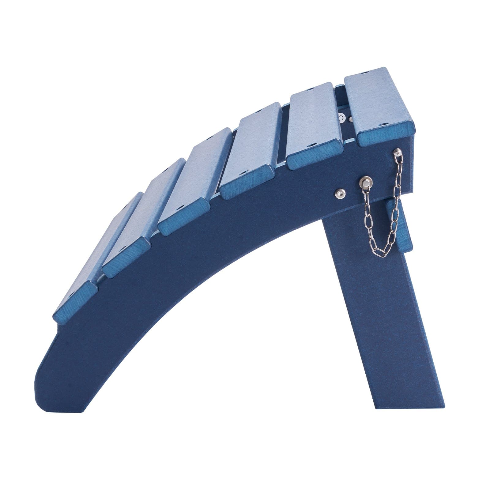 Adirondack Ottoman 18.7L x 18.9B x 13.8H Zoll HDPE Klappbarer Patio-Fussbank Blau