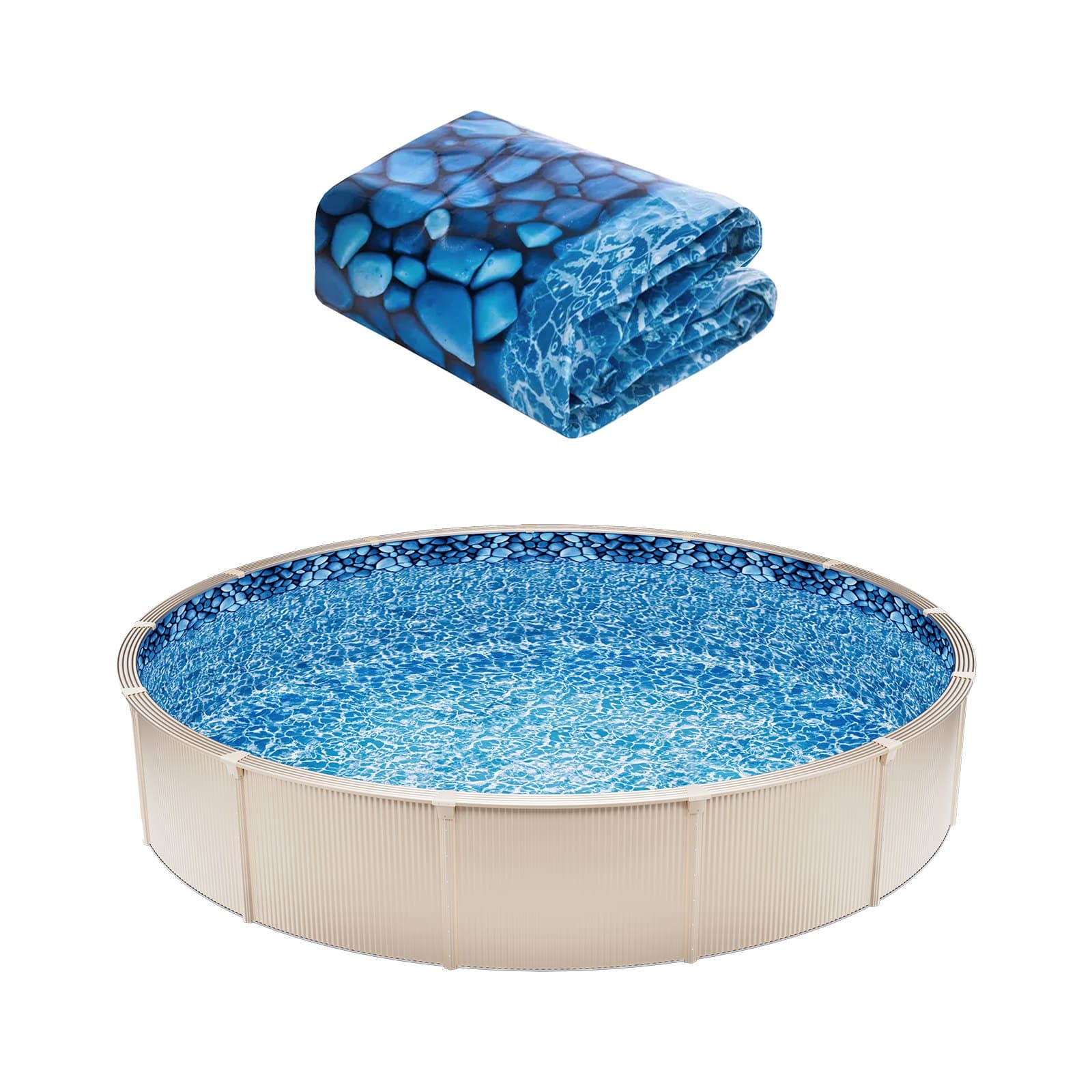 Piscine ronde doublure 24ft Unibead style doublure de piscine 52in hauteur de mur Durable