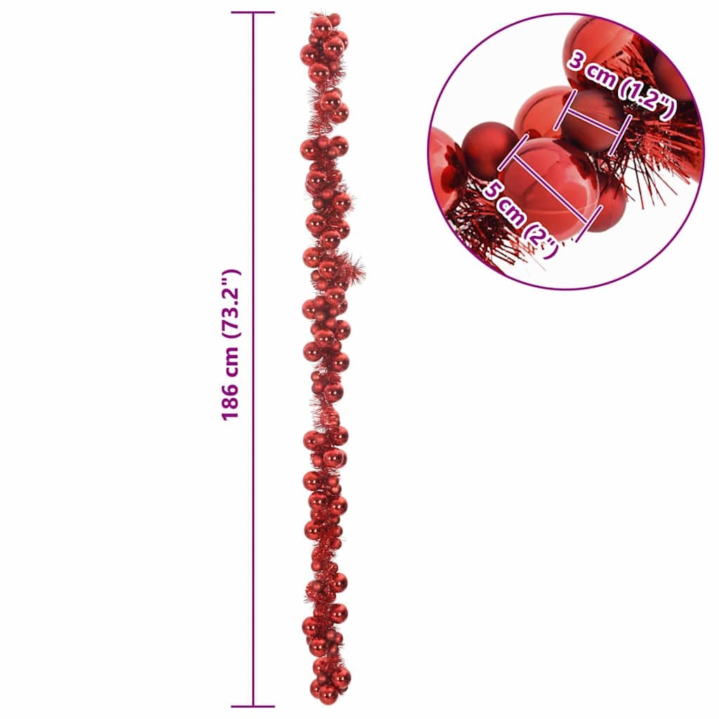 Weihnachtskugel-Girlande 186 cm Polystyrol Deko