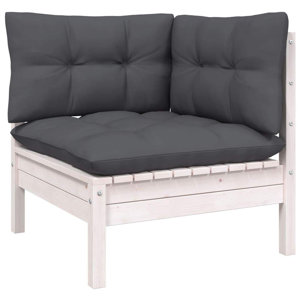 3-teiliges Garten-Lounge-Set Massivkiefer mit Polstern