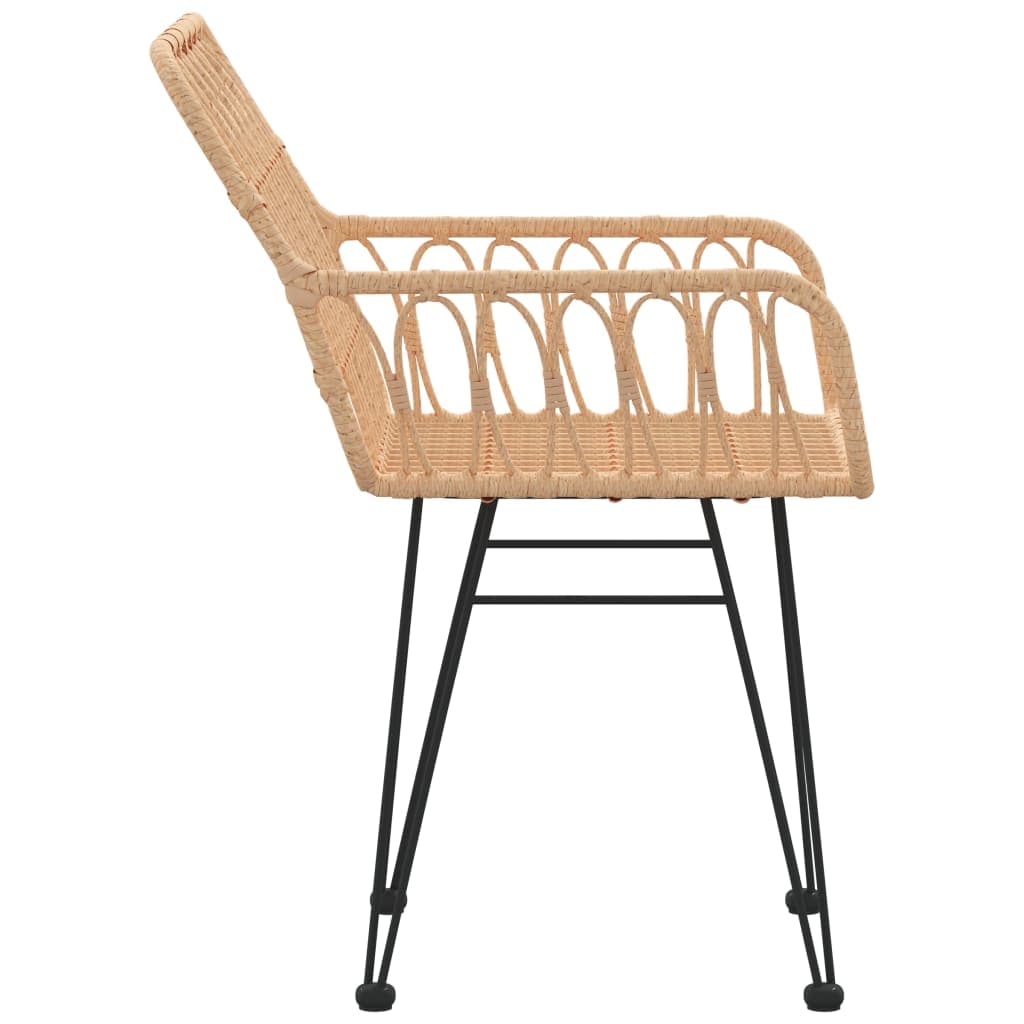 Set di 2 sedie da giardino in rattan PE con braccioli