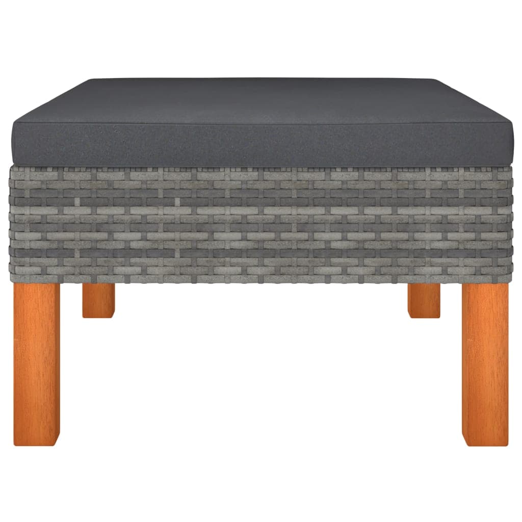 Tabouret en poly rotin et bois massif d'eucalyptus