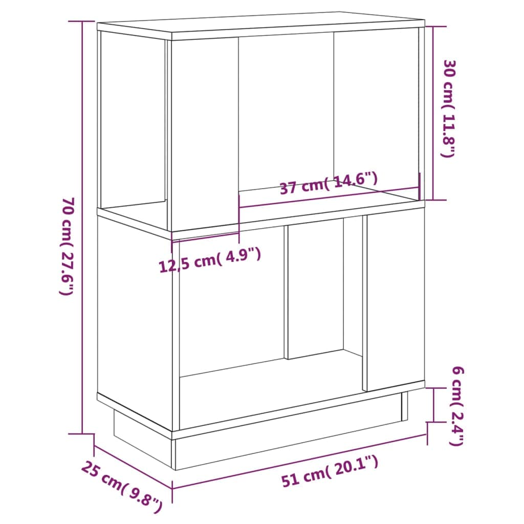Bücherregal & Raumteiler Massivkiefer 51 cm