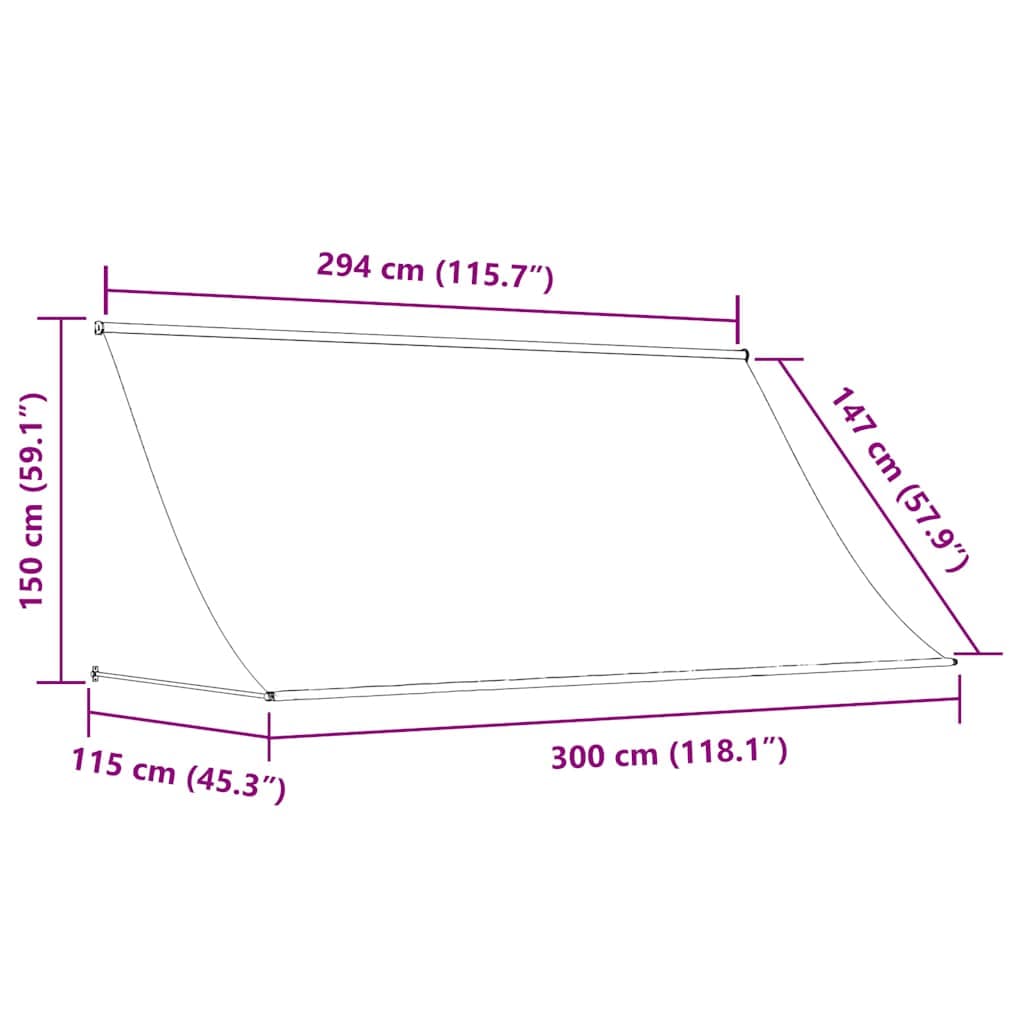 Tenda retrattile 300 x 150 cm antracite