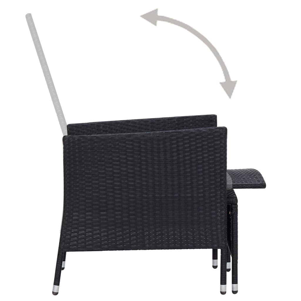 Gartenliege mit Polstern aus Poly Rattan