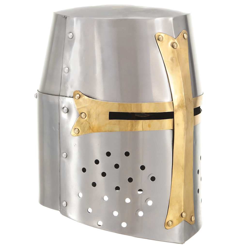 Medieval Crusader Helmet Antique Replica LARP Silver