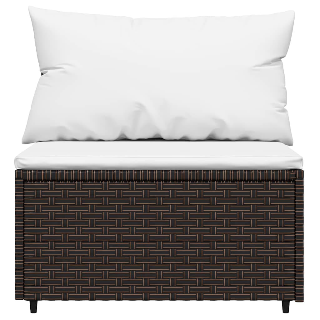 4-teiliges Garten-Lounge-Set mit Polstern, Polyrattan