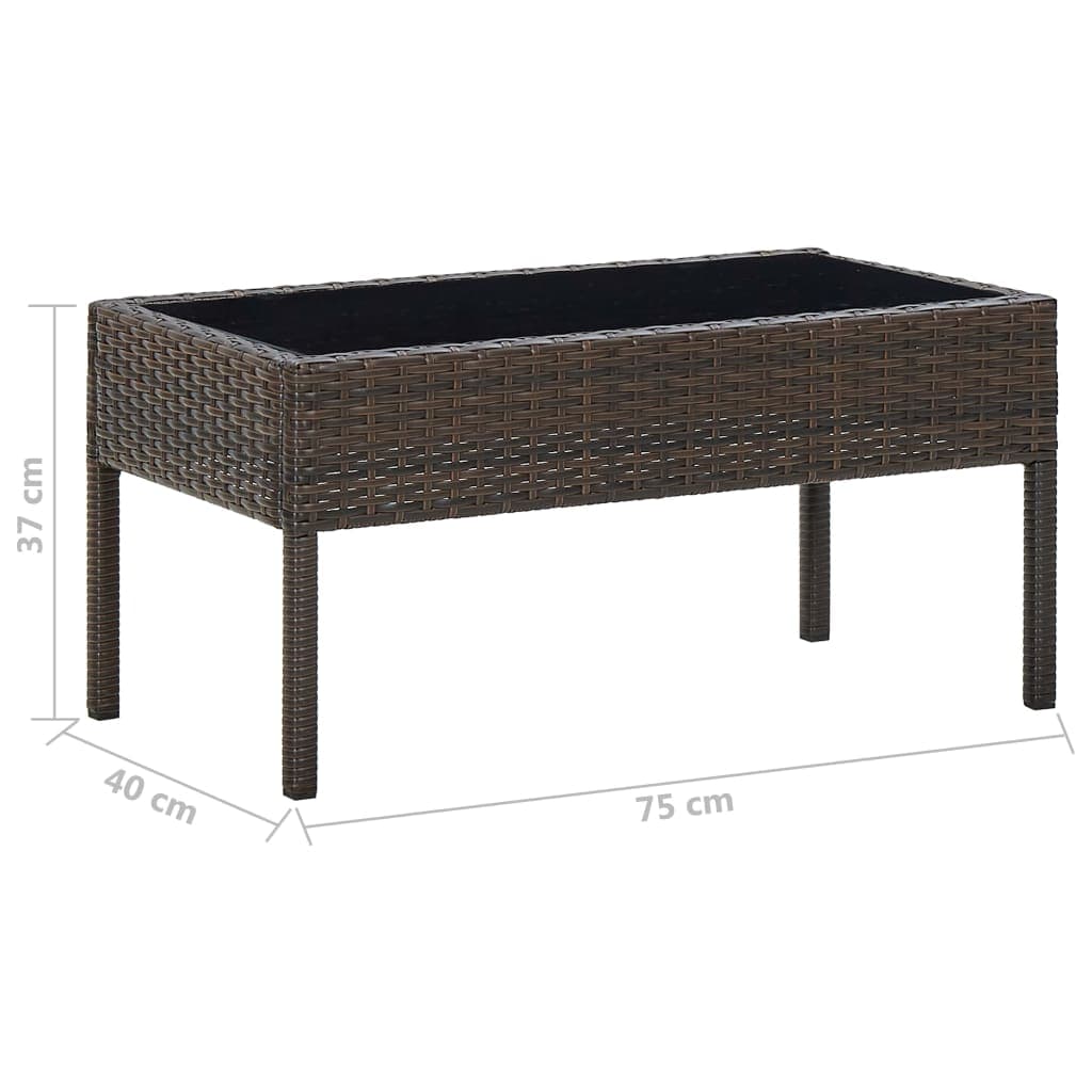 Mesa de jardín polirratán 75 cm – redonda